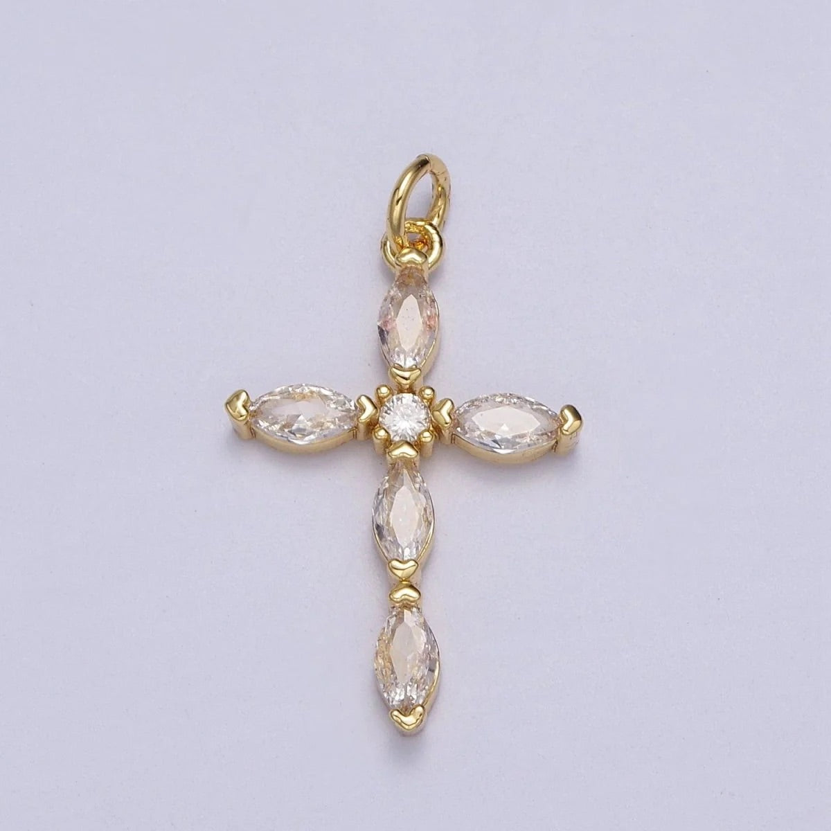 Gold XL Diamond Cross Pendant
