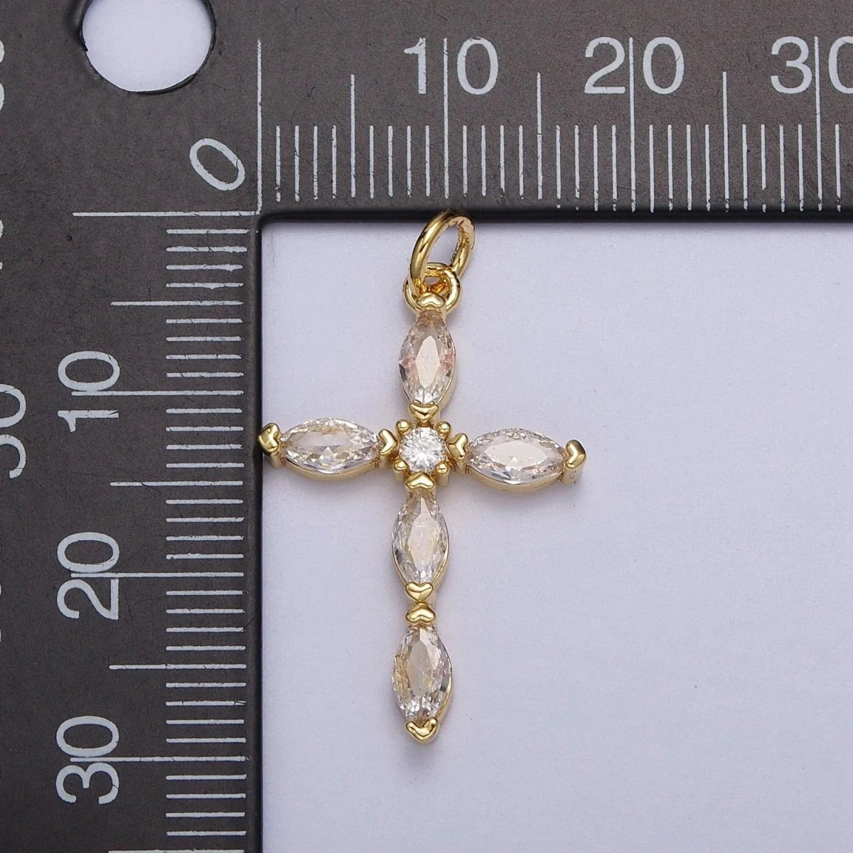 Gold XL Diamond Cross Pendant