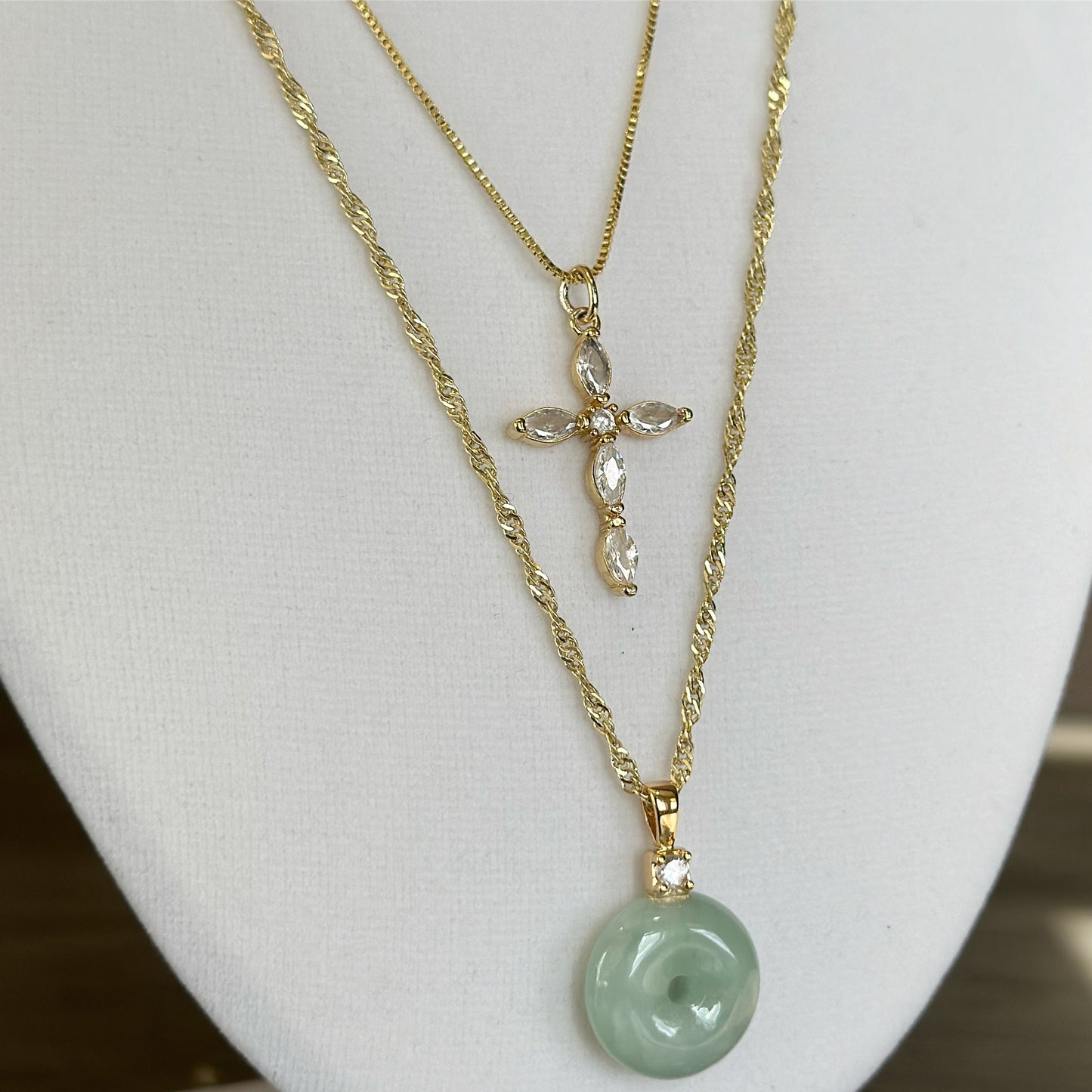 Gold XL Diamond Cross Pendant