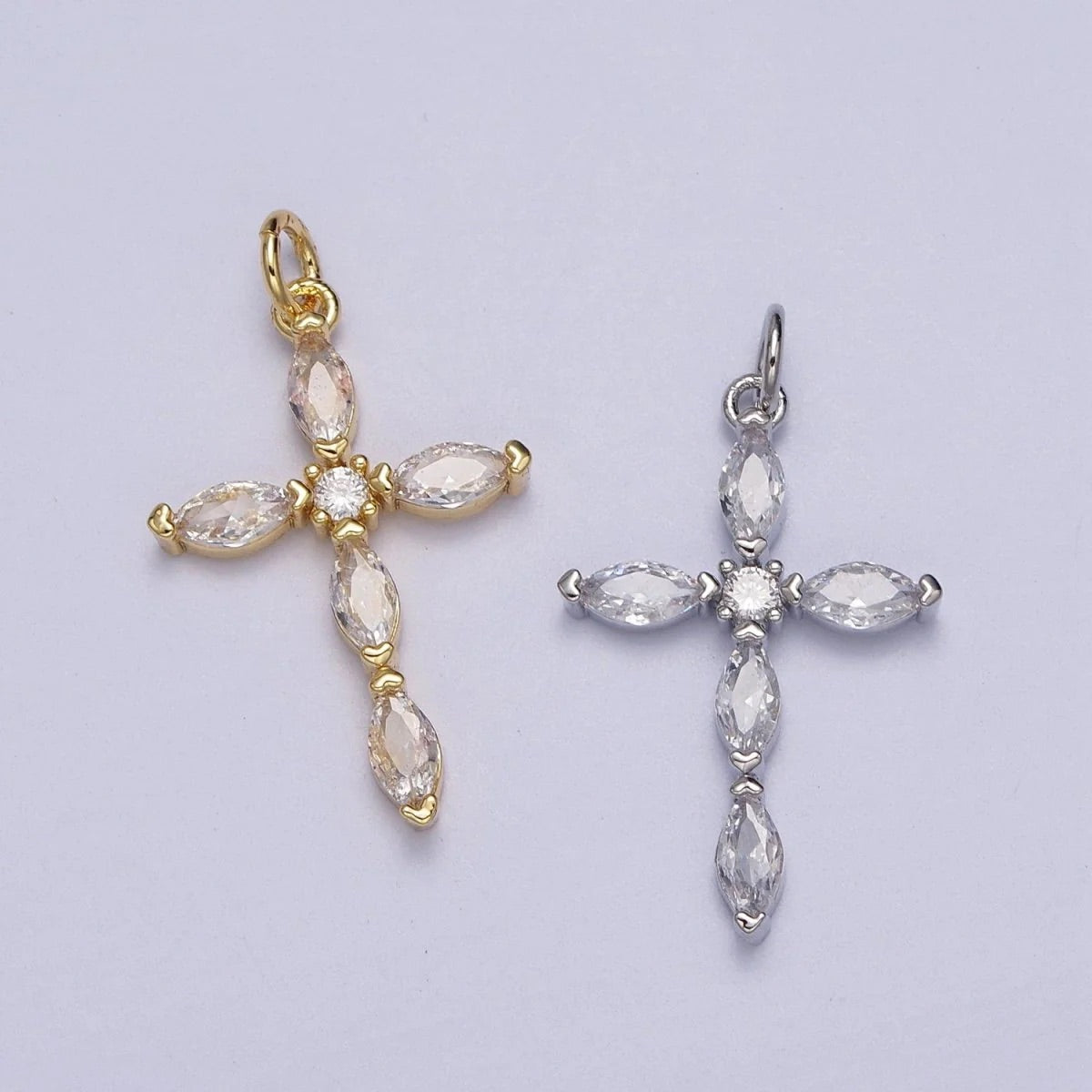 Silver XL Diamond Cross Pendant