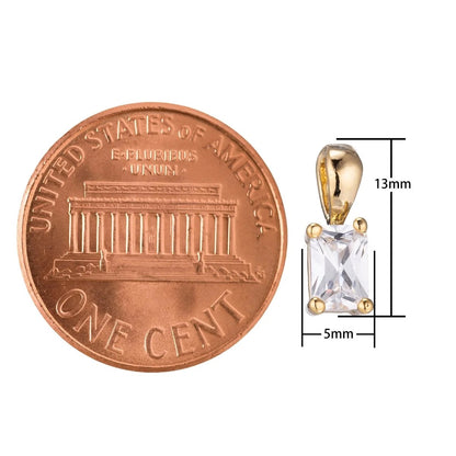 Emerald Cut CZ Pendant
