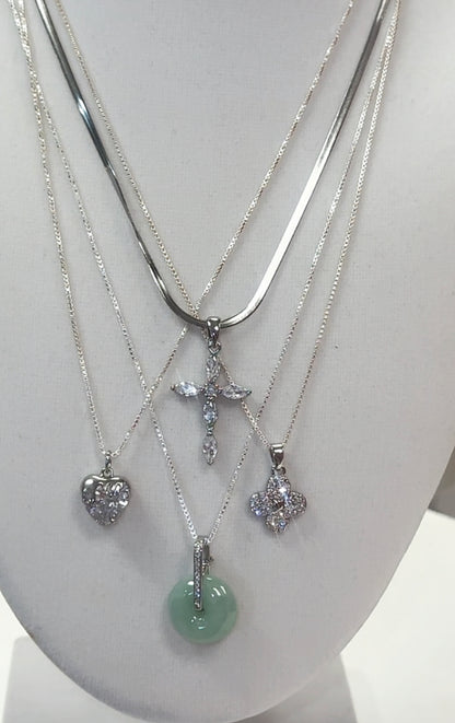 Silver XL Diamond Cross Pendant