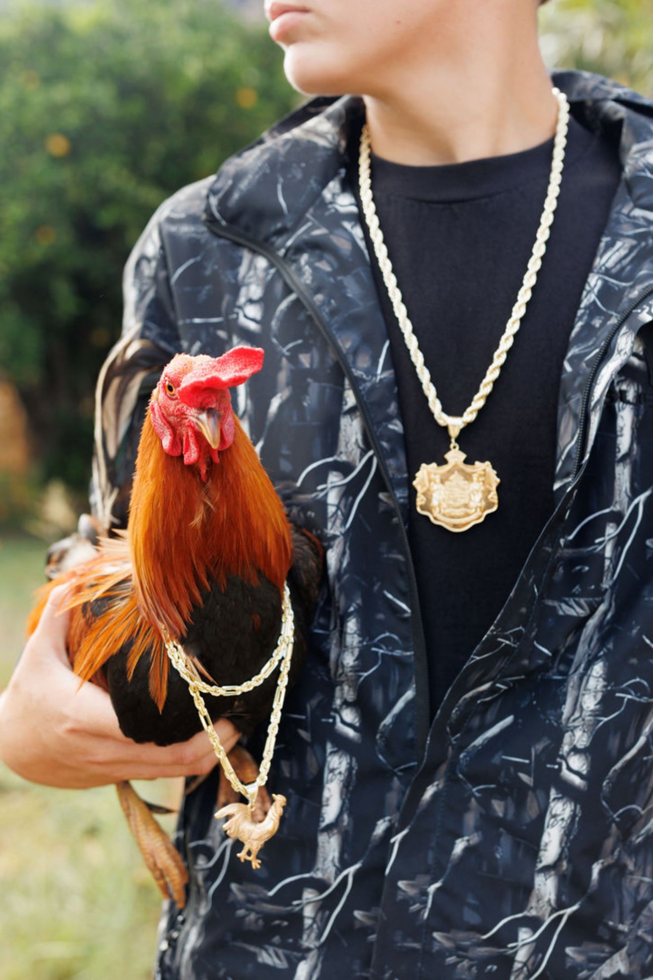 Rooster Pendant 18K