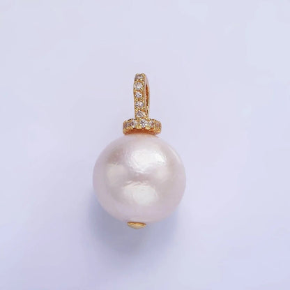 Large Freshwater Pearl CZ pendant