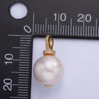 Large Freshwater Pearl CZ pendant