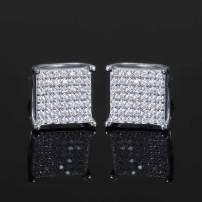 Men’s Mossanite Square Earrings