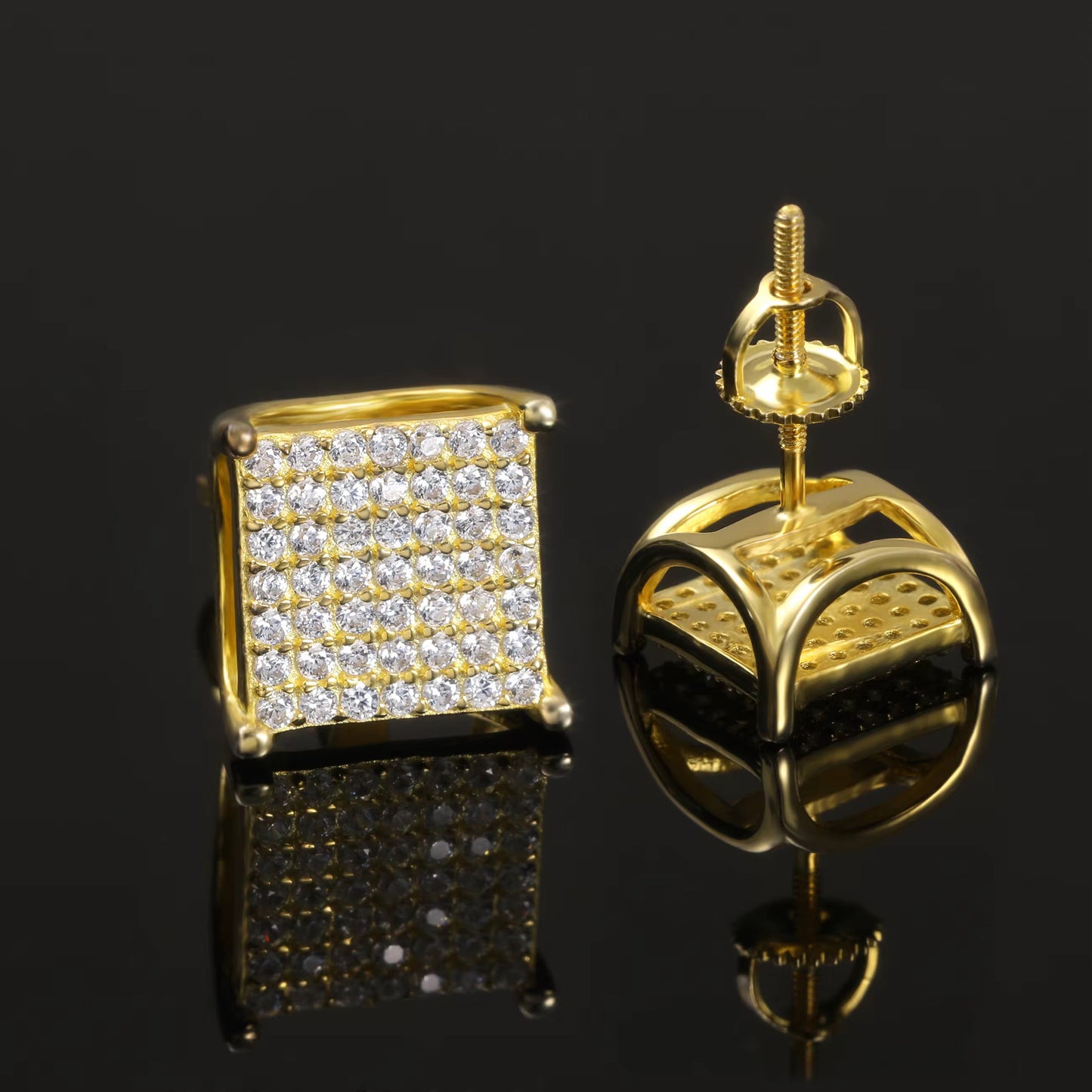 Men’s Mossanite Square Earrings