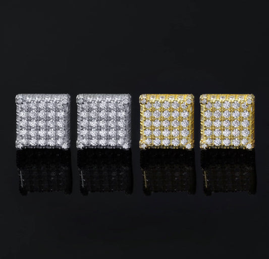 Men’s Mossanite Square Earrings