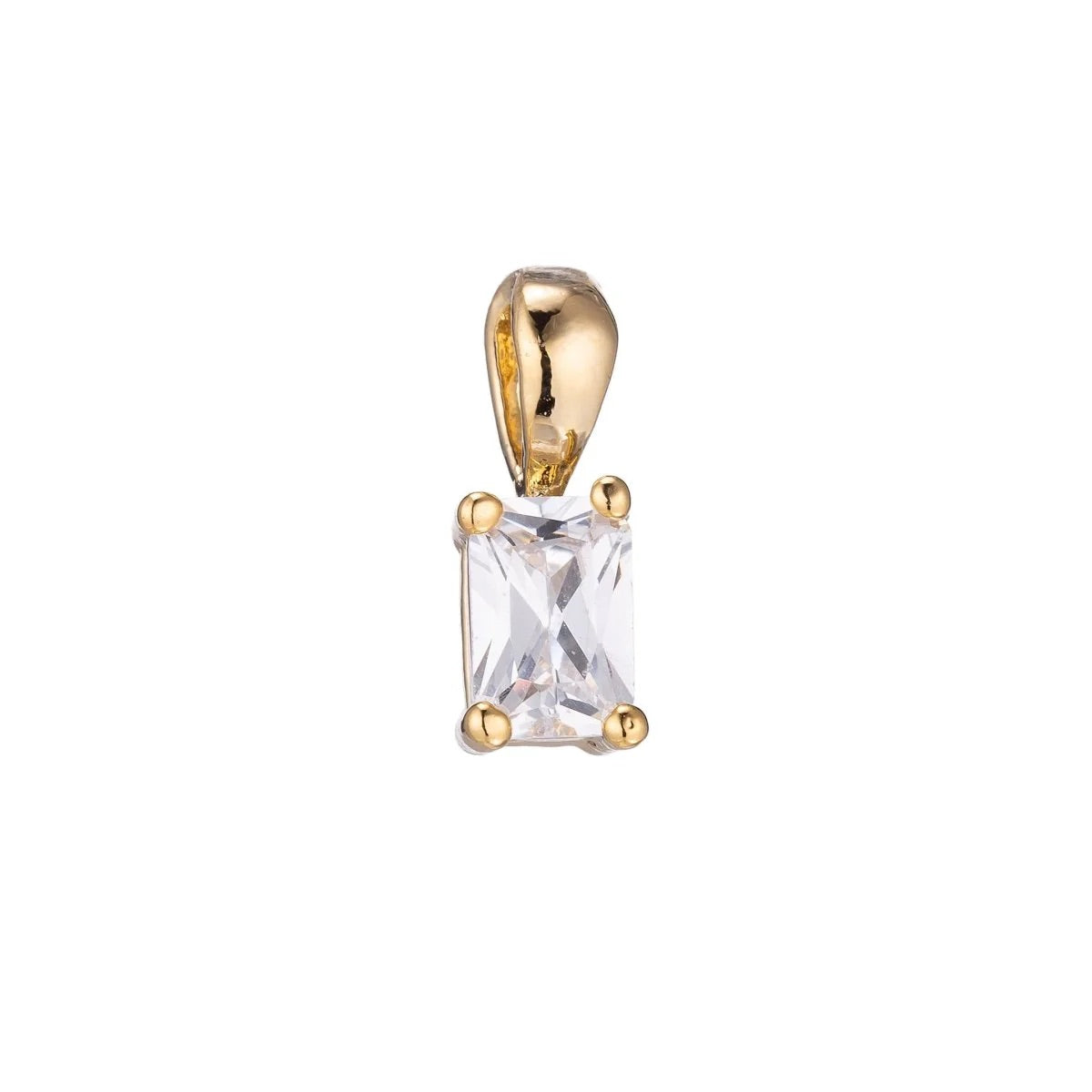 Emerald Cut CZ Pendant