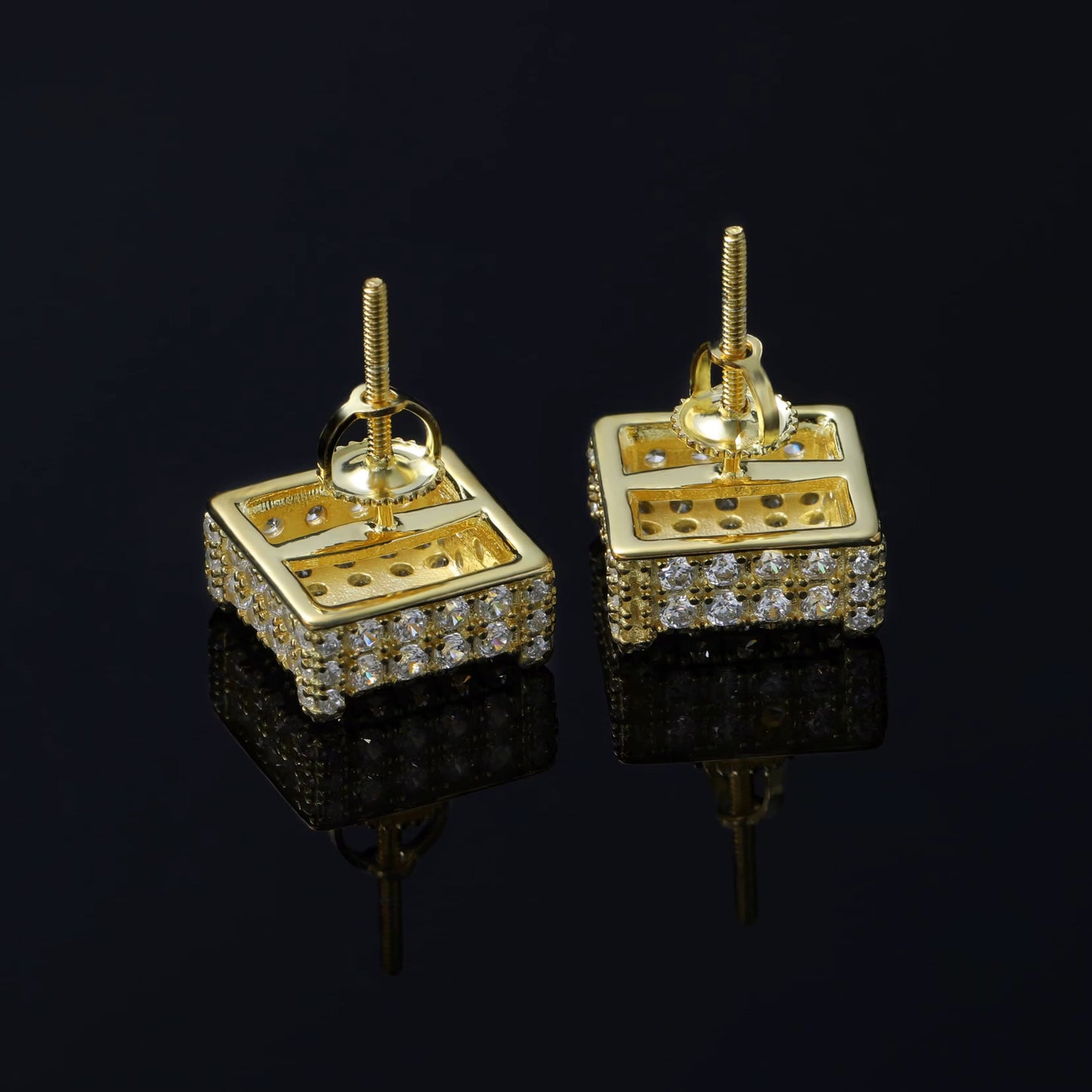 Men’s Mossanite Square Earrings
